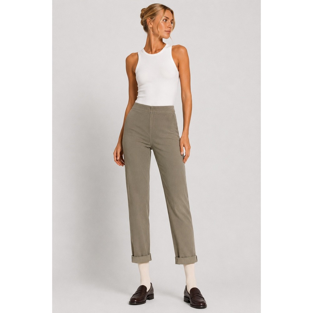 Lysse New York Sage Green High Rise Straight Leg Pull On Pants Womens XS